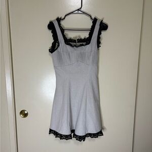 Lena Cream and Black Mini Dress